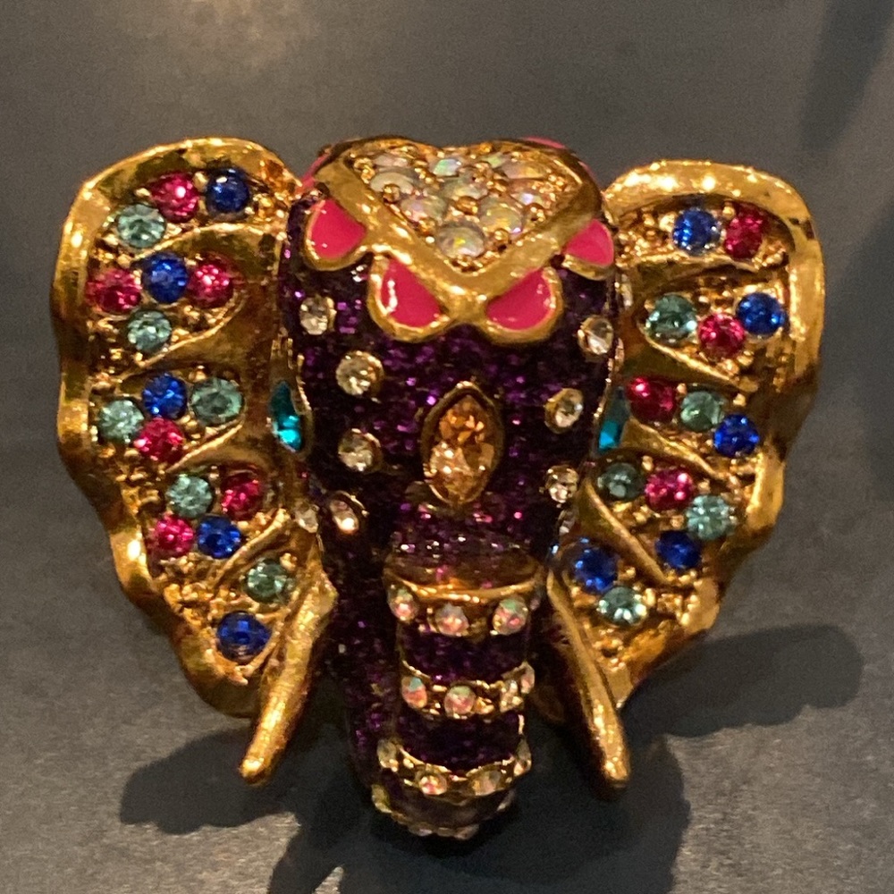 Betsey Johnson fun and bejeweled elephant ring